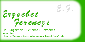 erzsebet ferenczi business card