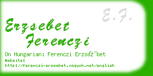 erzsebet ferenczi business card